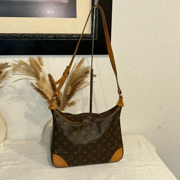 LOUIS VUITTON Monogram Boulogne 30 Shoulder Bag M51265 LV Auth BA278 +COA - Picture 1 of 17